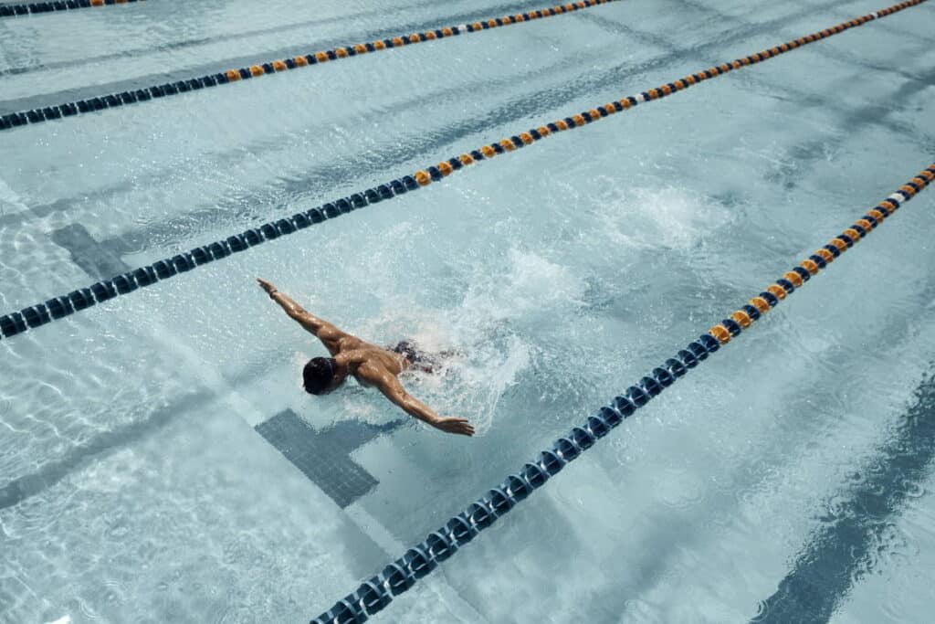 Butterfly stroke swimming