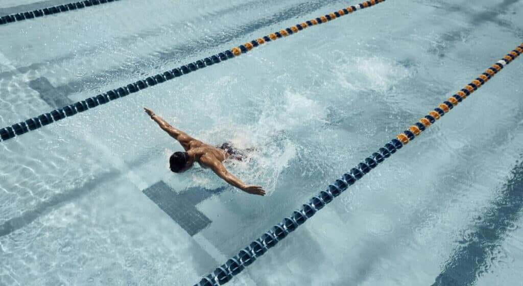 Butterfly stroke swimming