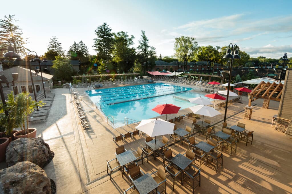 Midtown Athletic Club outdoor pool in Rochester, New York