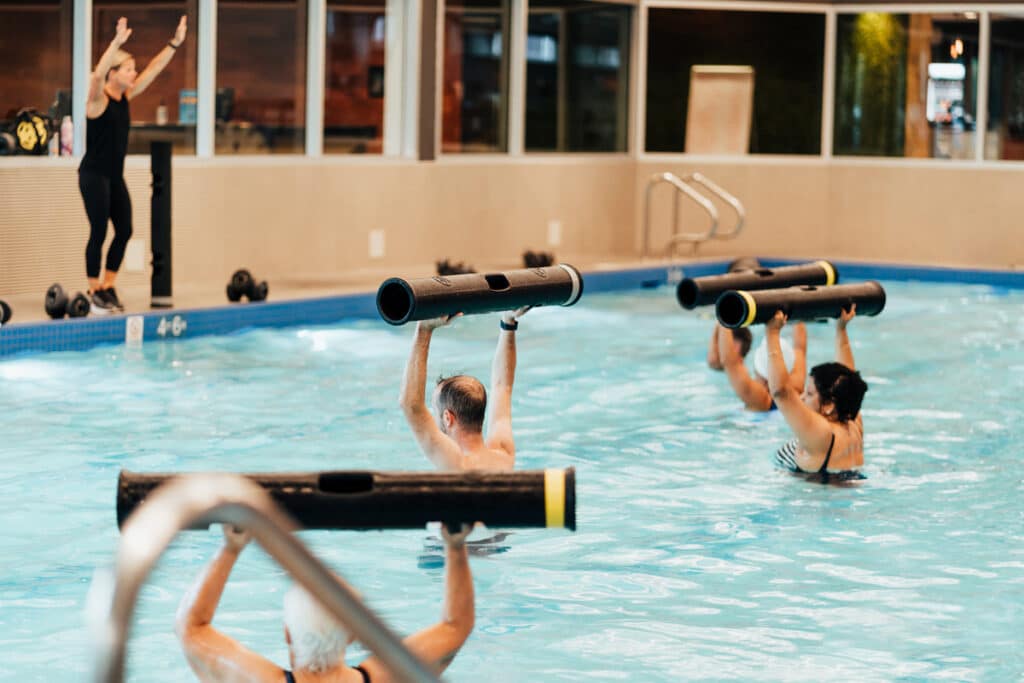 Indoor swimming workout classes