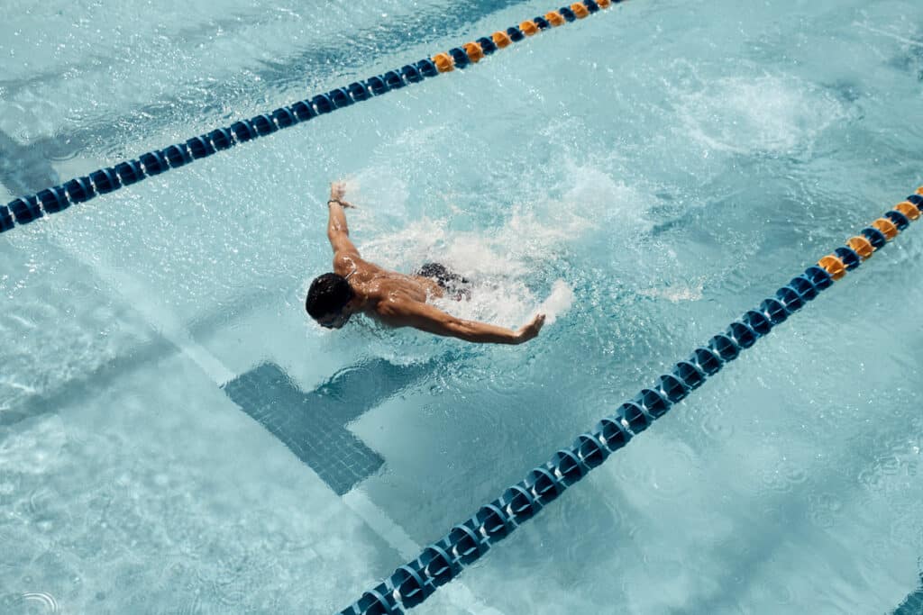 Butterfly stroke swimming