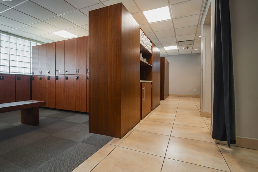 Locker room at Midtown Athletic Club Weston