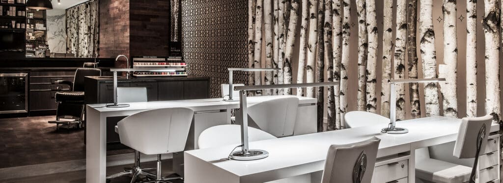 Tables inside Midtown Chicago spa.